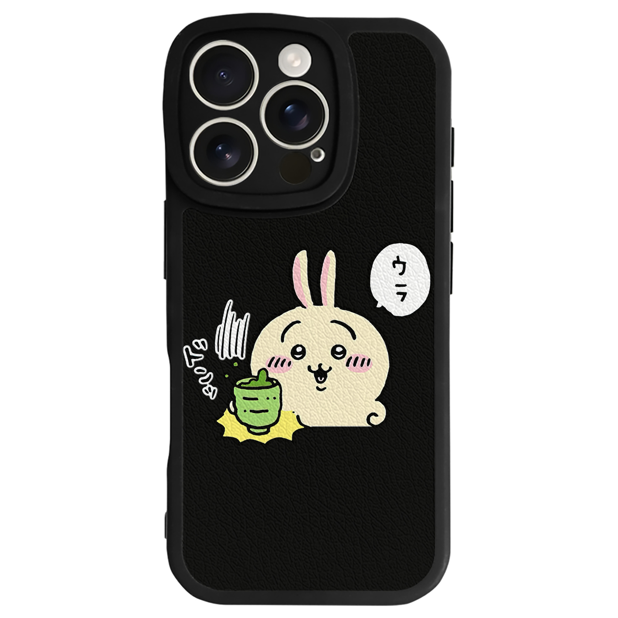 （画像用） ちいかわ うさぎ Chii-kawa usagi 【iPhone 16シリーズ対応】シリコンスマホケース（レザー調） 材質：シリコン
